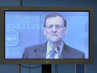 María Rajoy en rueda de prensa tras saltar a la luz el caso Bárcenas